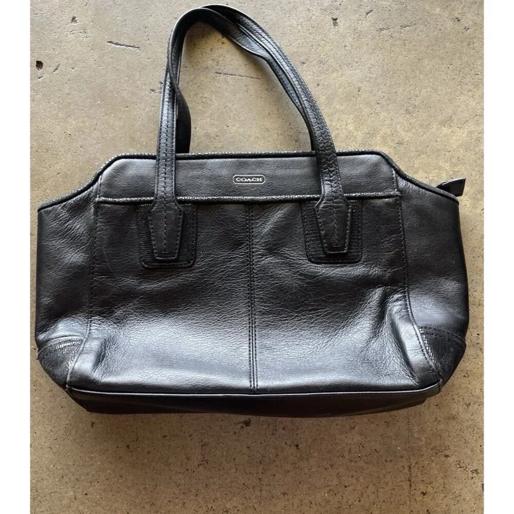 Coach Taylor Bette Mini Tote Black Leather Cross Body Bag Classic No Strap - Picture 2 of 15